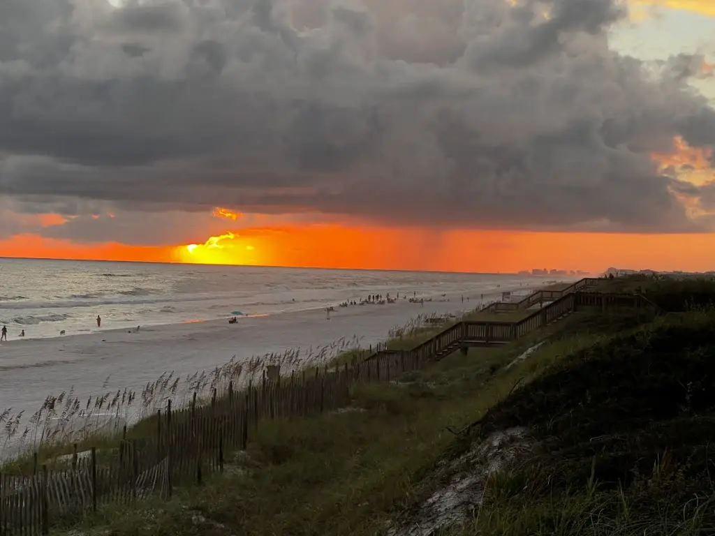 30A Fall Sunset - Living on 30A Florida Fall sunset on 30A with low crowds on the beach.
