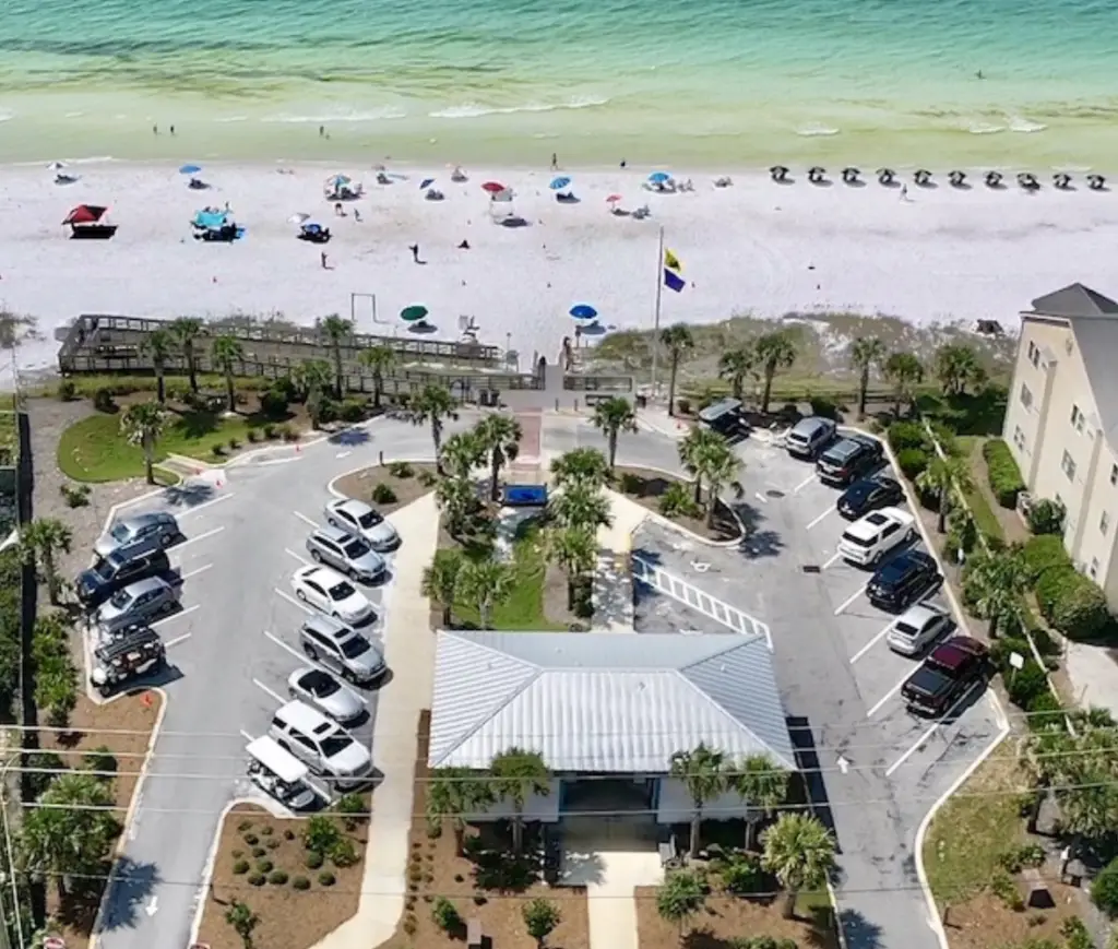 West 30A Beach Access Parking - Living on 30A Florida Parking congestion at a 30A public beach access, illustrating the trade-off for North of 30A residents.