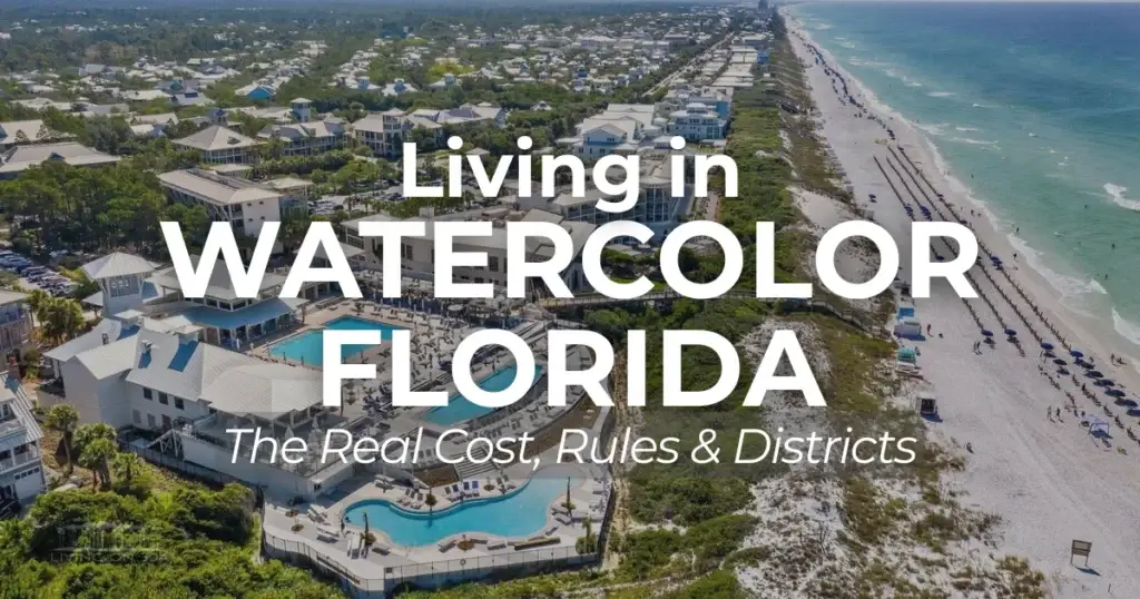 living-in-watercolor-fl-beach-club-aerial - Living on 30A Florida Aerial view of WaterColor Florida Beach Club and Gulf beach — Living in WaterColor FL guide by Living on 30A Florida