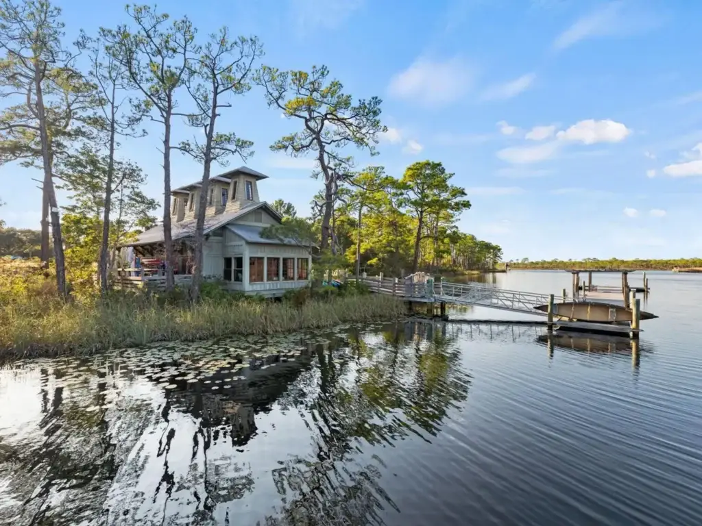 watercolor-fl-boat-house-western-lake - Living on 30A Florida WaterColor Boat House on Western Lake surrounded by pine trees on 30A Florida