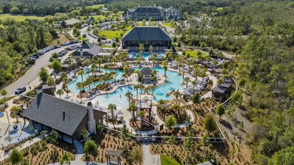 Aerial Image of the Camp Creek Club Amenities.